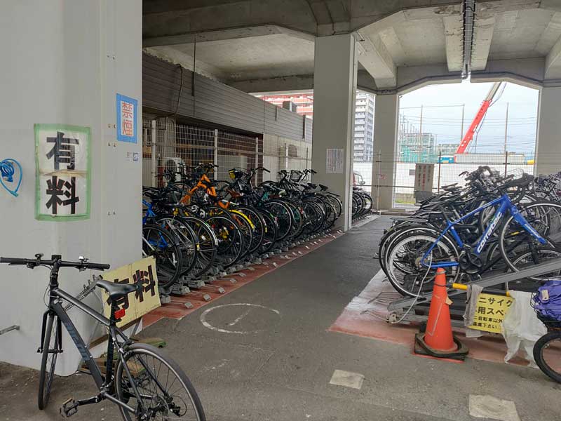 佐賀駅東自転車駐輪場、24時間出し入れできる区画